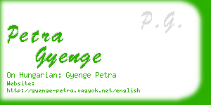 petra gyenge business card